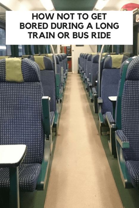 How not to get bored during a long train or bus ride | Looknwalk Long Train Ride Essentials, Things To Do On A Long Bus Ride, Things To Do On A Bus Ride, Things To Do On The Bus, School Trip Packing, Bus Activities, Train Travel Usa, Band Trip, Bus Trip