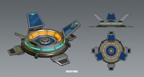 ArtStation - Solar Panel, Lina Yoo Sci Fi Object Concept Art, Sci Fi Equipment Concept Art, Futuristic Lab, Sci Fi Control Panel, Sci Fi Solar Panel, Solar Panel, Sci Fi Game Assets, Sci Fi Props, Solar Design