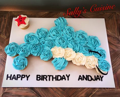 Dolphin Pull Apart Cupcakes, Dolphin Cupcake Cake, Dolphin Cupcakes Ideas, Dolphin Theme Party, Dolphin Cake Birthday, Dolphin Birthday Party Ideas, Dolphin Cake Ideas, Dolphin Party Ideas, Dolphin Themed Birthday Party