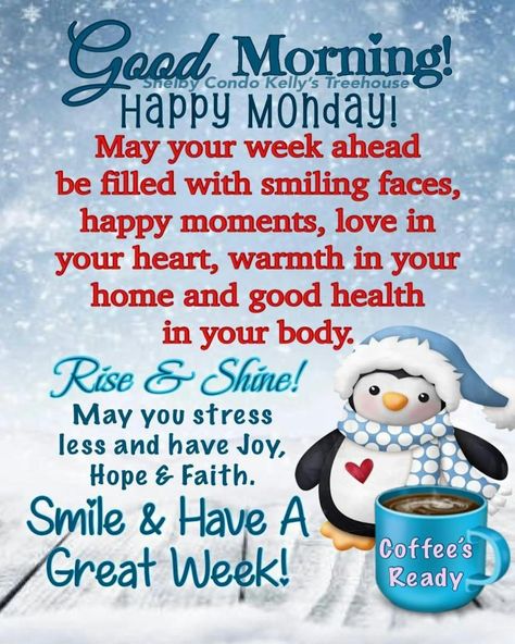 Good morning all & happy Monday. Here’s to a great week ahead.💋💜 Monday Morning Blessing, Winter Blessings, Monday Morning Quotes, Good Morning Motivation, Good Morning Happy Monday, Hug Quotes, Daily Greetings, Monday Blessings, Night Blessings