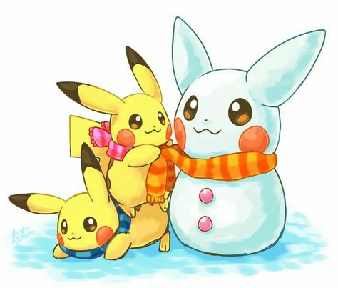 Pikachu, cute, winter, snow, snowman; Pokémon Christmas Pokemon, Pikachu Drawing, Pika Pika, Pikachu Art, Pikachu Wallpaper, Cute Pikachu, Images Kawaii, Cute Pokemon Pictures, Pokémon Master