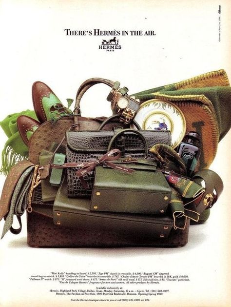 An ode to Hermes Hermes Sellier, Vintage Hermes Bag, Bags Ysl, Ostrich Bag, Hermes Vintage, Print Advertisement, Fashion Ads, Vintage Hermes, Kelly Bag