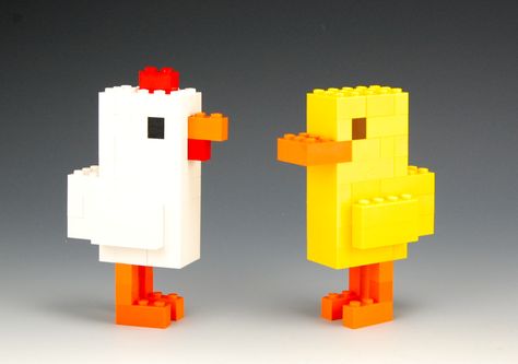 Duplo Creations, Lego Chicken, Lego Duck, Lego Patterns, Lego Diorama, Lego Easter, Crossy Road, Basic Programming, Lego Club