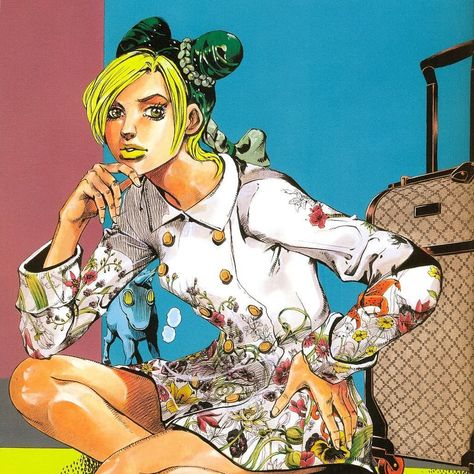 Araki's art on Instagram: “Jolyne drawn by Araki for his one shot Jolyne, Fly High with GUCCI published in 2012. #jojo #jjba #jojosbizarreadventure…” Jolyne Kujo, Jojo Icons, Jolyne Cujoh, Jojo's Bizarre Adventure Anime, Fly High, One Shot, Jojo Bizzare Adventure, Jojo Bizarre, Anime Comics