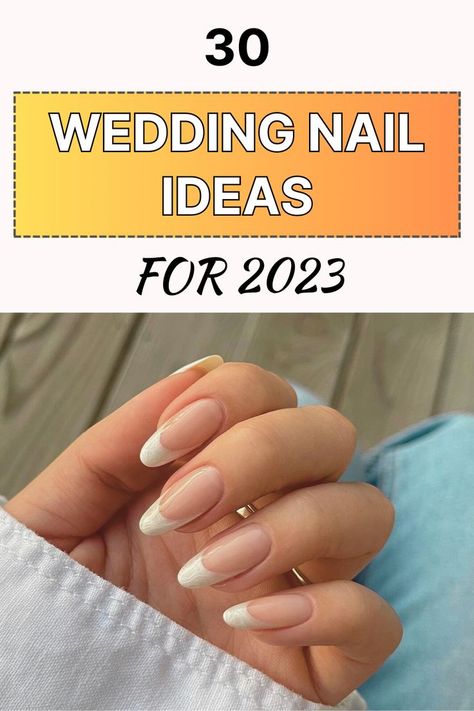 wedding nails for bride Nails Designs Wedding, Wedding Nails Natural, Strapless Wedding Dress Hair, Bridal Shower Nails, Nail Ideas For 2023, Natural Wedding Nails, Wedding Nail Ideas, Simple Wedding Nails, Wedding Nail Polish