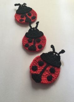 Appliques Au Crochet, Crochet Ladybug, Easter Applique, Crochet Applique Patterns Free, Haken Baby, Applique Pattern, Crochet Motifs, Crochet Applique, Applique Patterns