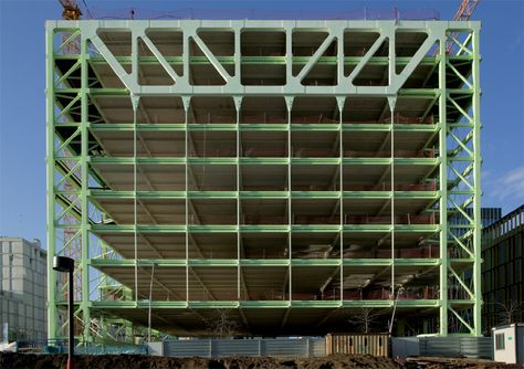 Steel Conection, Industrial Building Design, Bamboo Pavilion, Structural System, Structural Model, Spanish Practice, Fuel Station, Steel Architecture, Construction Images