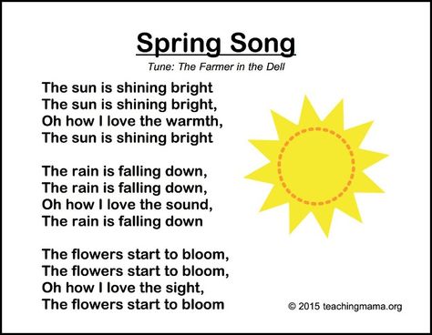 Spring song, I like it butI might need to alter it a bit for toddlers. Bug Songs, Spring Songs, Spring Lesson Plans, April Preschool, Transition Songs, Spring Themes, Preschool Spring, Spring Lessons, Circle Time Songs