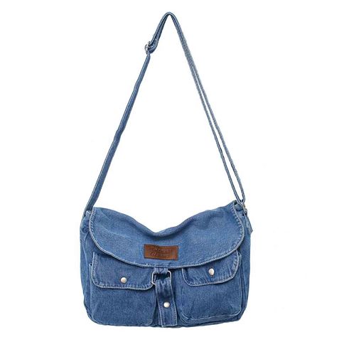 PRICES MAY VARY. Accommodate your essentials with ease: This denim crossbody bag is large enough to fit A4 size items, making it perfect for everyday use! Long-lasting and durable material: Made from high-quality denim, this bag is built to last through everyday wear and tear. Easy to clean: With its durable material, keeping your bag looking great is easy. Simply wipe it clean with a damp cloth. Adjustable strap for comfort: This crossbody bag comes equipped with an adjustable strap that provid Strap Jeans, Denim Crossbody, Soft Pattern, Denim Handbags, Hobo Crossbody Bag, Vintage Crossbody Bag, Denim Shoulder Bags, Ladies Handbags, Canvas Crossbody Bag