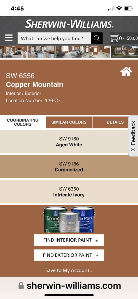 Copper Exterior Paint, Copper Mountain Sherwin Williams, Sherwin Williams Copper Mountain, Copper Mountain Paint Color, Copper Paint Colors, Cabin Paint Colors, Exterior Cabin, Mountain Interiors, Copper Mountain