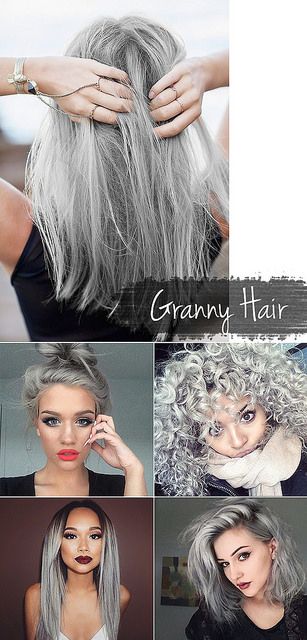 granny | Flickr - Photo Sharing! Grey Hair Wig, Granny Hair, Silver Grey Hair, Different Hair, Ombré Hair, Funky Hairstyles, Grey Hair Color, Grunge Hair, Grey Hair