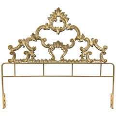 Gold Headboard, Walnut Headboard, Headboard Frame, French Headboard, Carved Headboard, Painted Beds, Silver Highlights, French Rococo, Wood Bed Frame