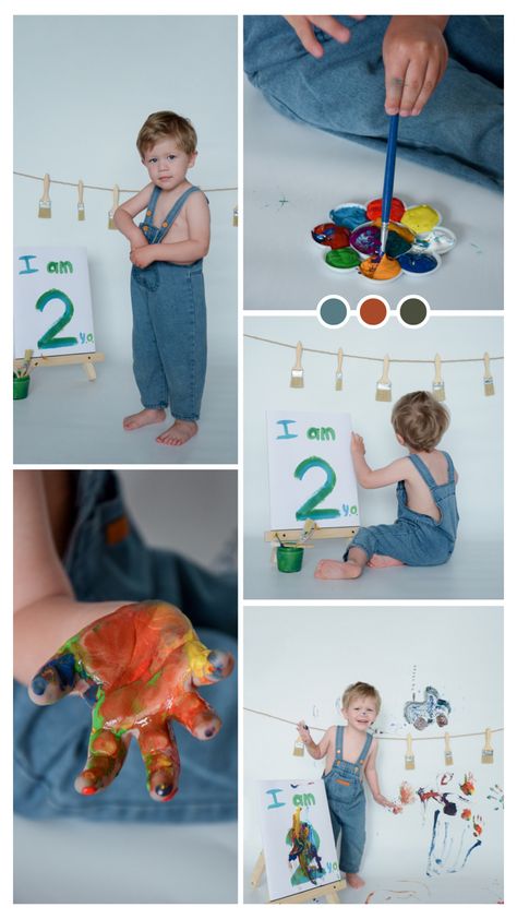 Second birthday pictures, fun paint smash 2year Birthday Photoshoot, Creative Kids Photoshoot Ideas, Toddler Painting Photoshoot, Diy 2nd Birthday Photo Shoot, Two Year Old Birthday Photo Shoot, Toddler Boy Birthday Photoshoot, Baby Boy Second Birthday Ideas, 2 Year Baby Boy Photoshoot, Two Year Old Photo Shoot Boy