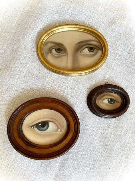 Small Oil Painting, Lovers Eye, Miniature Vintage Eye, Victorian Home Decor, Antique Painting, Framed Original Handmade, Housewarming - Etsy Painting Victorian, Home Decor Antique, Victorian Home Decor, Lovers Eyes, Antique Painting, Classic Portraits, Vintage Portrait, Victorian Home, Eye Painting