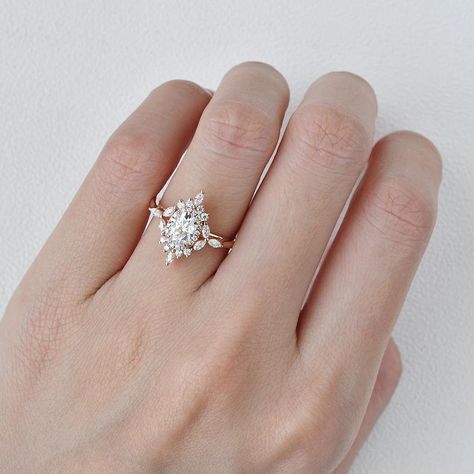 Rose Gold Halo Ring, Gold Halo Ring, Forever Ring, Marquise Cut Rings, Vintage Gold Engagement Rings, Moissanite Halo Ring, Dream Rings, Oval Moissanite Ring, Rose Gold Engagement Ring Vintage