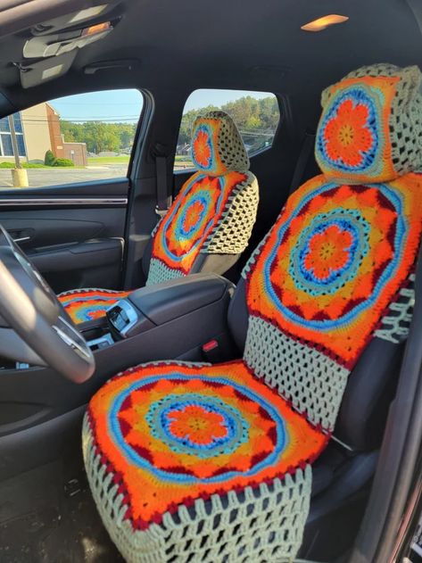 Cool Seat Covers, Car Chair Covers, Boho Seat Covers, Boho Car Seat Covers, Crocheted Car Seat Covers, Crochet Car Cover, Crochet Seat Cover Pattern Free, Crochet Seat Covers For Car, Seat Covers For The Car