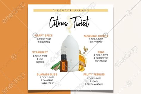 Citrus Twist, Essential Oil Diffuser Recipes, Oil Diffuser Recipes, Diffuser Recipes, Fruity Pebbles, Pixel Perfect, Take A Breath, One Drop, Diffuser Blends