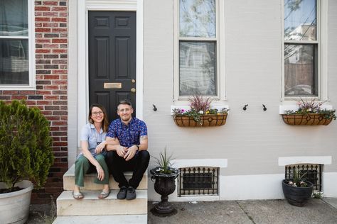 House Tour: A Quaint Philadelphia Row Home in Fishtown | Apartment Therapy Row Home, Rent Vs Buy, Add Curb Appeal, Old Row, Basement Windows, Row House, Basement Renovations, First Time Home Buyers, Farmhouse Chic