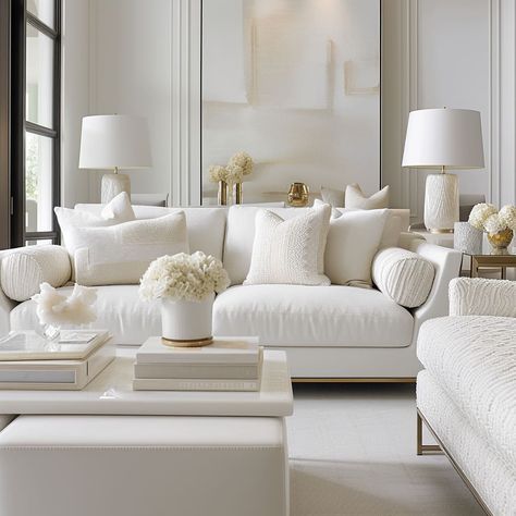 Beige And Cream Living Room, Modern Coastal Living Room Ideas, Beige Sofa Living Room, Glam Livingroom, Cream Living Room, White Sofa Living Room, Room Interior Ideas, Modern Classic Living Room, Layered Lighting