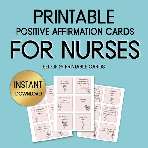 Daily Affirmations For Nurses, Nurse Affirmations, Work Affirmations, Acts 20, Affirmation Board, Pale Pink Color, Positive Affirmation Cards, New Nurse, Gift For Nurse