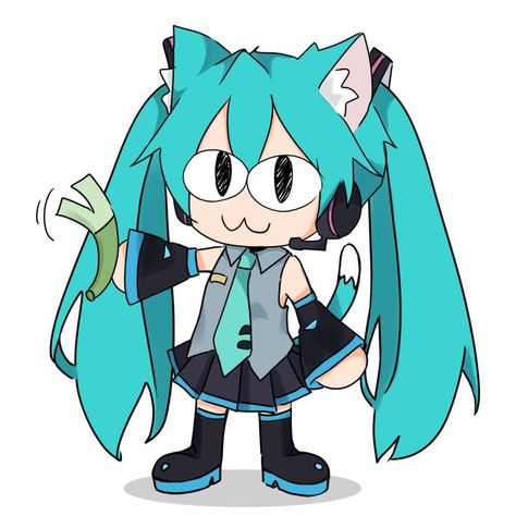 Miku Hatsune Chibi, Miku Chan, Miku Hatsune Vocaloid, Vocaloid Characters, Art Reference Photos, Hatsune Miku, Blue Hair, Anime Chibi, Vocaloid