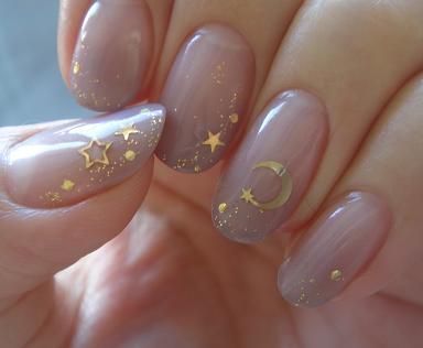 Kutek Disney, French Pedicure, Gold Nail Art, Moon Nails, Nude Nail Designs, Nagel Inspo, Star Nails, Orange Nails, Beauty Nail