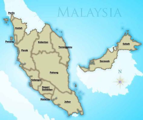 Peta Malaysia, Map Of Malaysia, Malaysia Map, Peta Asia, History Of Malaysia, Malaysia Tourism, Travel Book Design, Mount Kinabalu, Penang Island