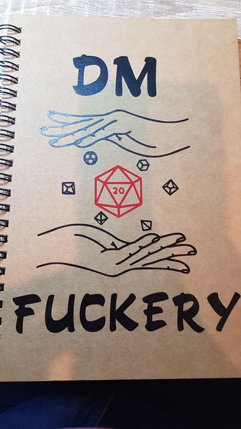 Dnd Character Journal Diy, Dnd Notebook Cover Ideas, Dnd Notebook Ideas, Dm Notebook, Dungeon Master Journal, D&d Notebook, Dungeon Master Notebook, Dnd Notebook, Dnd Diy