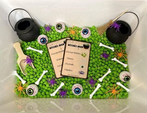 Sensory Play | 👻 Halloween Drop 👻  | Facebook Witches Brew Sensory Bin, Halloween Sensory Table, Preschool Halloween Games, Creche Ideas, Prek Halloween, Christmas Sensory Bin, Halloween Sensory Bin, Fall Activities For Toddlers, Asd Classroom