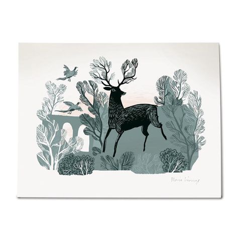 Stag Print – Lush Designs Stag Art, Lady Maria, Love Illustration, Art And Illustration, Lino Print, Linocut Prints, Design Graphique, Animal Illustration, Linocut