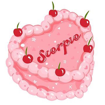 Buy "scorpio cake" by Glossypop as a Sticker. Scorpio Stickers, Scorpio Cake, Pink Emojis, Scorpio Aesthetic, Canva Stickers, Baddie Birthday, Cake Sticker, 17 Birthday Cake, Scorpio Art