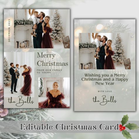 Family Christmas Card Template, Christmas Card Ideas For Families, Christmas Cards Photo Ideas, Happy Holidays Photo Card, Happy Holidays Photo, Family Photo Cards, Family Holiday Cards, Family Christmas Card, Card With Photo