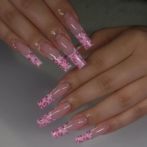 Tesa nail studio | Some pink on pink cheetah 💗 Book your next spring set with me ! Dm to book 💗 Prettiest pink- @vbeautypure 006, 010, 099 vbeautypure… | Instagram Pink Cheetah Nail Designs, Pink Nails Ideas 2024, Pink French Tip Designs, Simple Pink Nail Ideas, Cheetah Acrylic Nails, Pink Cheetah Nails, Pink Acrylic Nail Designs, Euphoria Nails, Cheetah Nail Designs