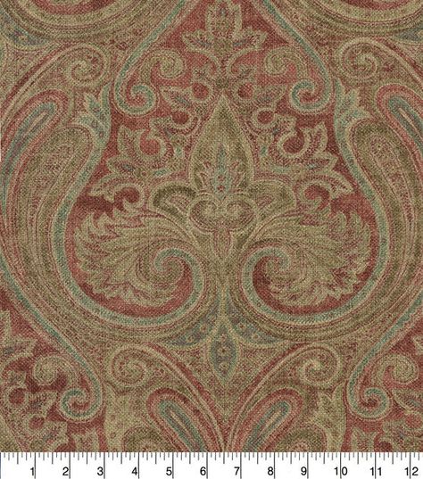 Waverly Multi-Purpose Paisley Print Quiet Place rouge | JOANN Waverly Toile Fabric, Pond Walkway, Upholstery Fabric Online, Paisley Upholstery, Upholstery Projects, Quiet Place, Joanns Fabric And Crafts, Vintage Textiles, Fabric Online