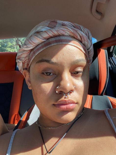 Septum & double side Triple Nose Piercing Septum, Two Nose Piercings And Septum, Double Nose Piercing With Septum, Double Nose Piercing Same Side, Double Septum, Two Nose Piercings, Double Nose Piercing, Nose Piercings, Cute Piercings