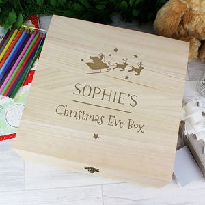 Wooden Christmas Eve Box, Xmas Eve Boxes, Personalised Christmas Eve Box, Engraved Wooden Boxes, Christmas Eve Gift, Box Designs, Wooden Keepsake Box, Christmas Eve Box, Childrens Christmas