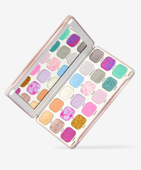 Pastel Makeup Palette, Pastel Makeup Products, Y2k Makeup Packaging, Groovy Palette, Millennial Makeover, Pastel Eyeshadow Palette, Makeup Branding, Big Eyeshadow Palette, Colorful Eyeshadow Palette