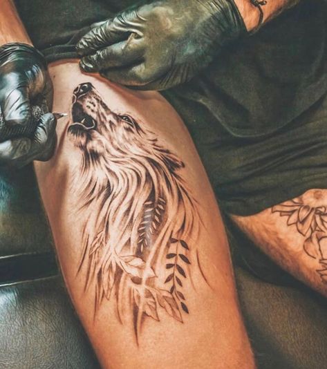 Smokey Wolf Tattoo, Bear And Woman Tattoo, Wolf Tattoo Sleeve For Women, Wolf Howling Tattoo Design, Mystical Wolf Tattoo, Wolf With Feathers Tattoo, Howling Wolf Tattoo For Women, White Wolf Tattoo For Women, Wolf Spirit Tattoo