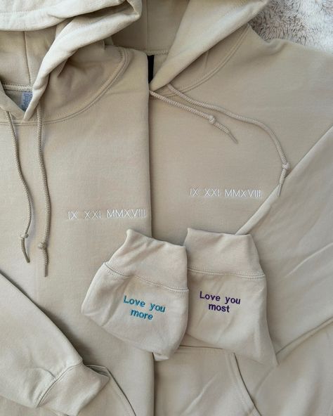 If this got sent this to you, you owe them matching hoodies🤭💕 Which one would you get?💖 Go enter my 40K Giveaway on my profile!💫 This gift is something they will wear forever & when they wear it they’ll be reminded of how much love & appreciation you have for them🫶🏼 SHOP NOW~Link in bio<3 ~~ #anniversary #anniversarygift #gift #embroiderymachine #embroidery #custominitials #asmr #embroideryasmr #SmallBusiness #bfgiftideas #gfgiftideas #boyfriendgiftideas #girlfriendgiftideas #matchingc... Matching Hoodies For Couples Embroidery, Couples Embroidery, 3 Anniversary, Hoodies For Couples, Matching Hoodies For Couples, Hoodie Ideas, Matching Hoodies, Bf Gifts, Match Me