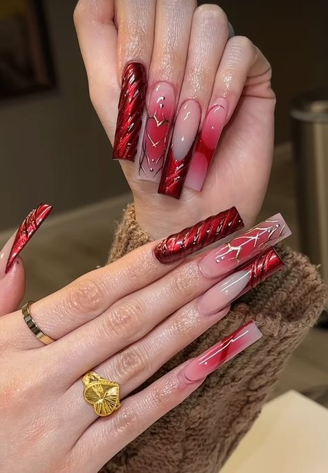 Long Red Nails, Girls Nail Designs, Maroon Nails, Super Cute Nails, Fantasy Nails, Stylish Nails Designs, Glow Nails, Work Nails, Really Cute Nails