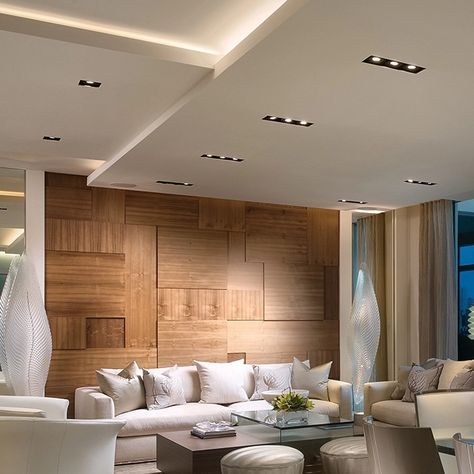 WAC Lighting Downlights Living Room, Modern Recessed Lighting, Recessed Lighting Living Room, Low Ceiling Lighting, Best Homes, Hanging Lighting, Ceiling Design Living Room, Recessed Ceiling Lights, Spot Plafond