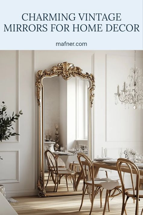 This pin showcases beautiful vintage mirrors that enhance home decor. Featuring various styles and designs, ranging from ornate to minimalist, perfect for adding character to any living space. Unique Frames, Ornate Frames, Plain Wall, Vintage Interior Design, Vintage Mirrors, Beautiful Mirrors, Vintage Interior, Ornate Frame, Home Decor Vintage