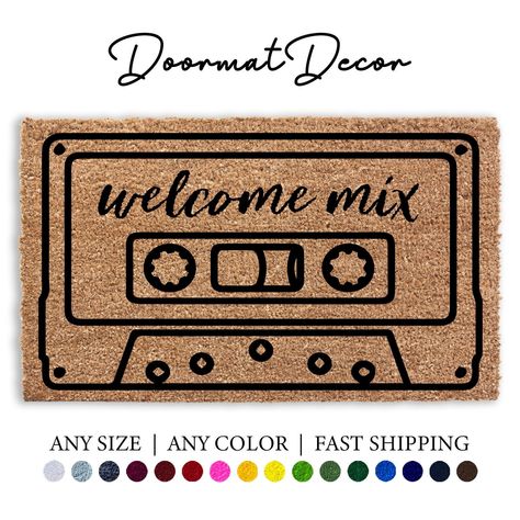 Tape Music, Funny Door Mat, Entryway Style, Welcome Rug, Funny Welcome Mat, Doormat Funny, Funny Home Decor, Outdoor Stuff, Layered Rugs