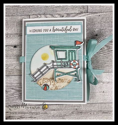 Beach Days Mini Album Mini Scrapbook Album, Sister Day, Beachy Christmas, Beach Cards, Nature Card, Ctmh Cards, Summer Cards, Designer Paper, Mini Scrapbook