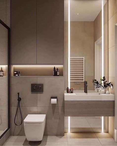 Modern Small Bathrooms, Luxury Master Bathrooms, Washroom Decor, Washroom Design, Aesthetic Bathroom, Small Bathroom Ideas Modern, Tiny Bathrooms, Small Bathroom Ideas, Budget Bathroom