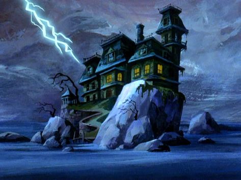 Awesome Scooby-doo background painting. Scooby Doo 1969, Spooky Background, Creepy Backgrounds, Space Ghost, Hanna Barbera Cartoons, Scooby Doo Mystery, Disney Artists, Scenic Art, Cartoon Background