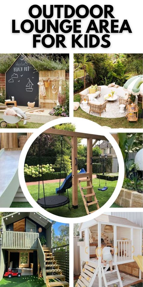 Nature's playground awaits! Explore how to incorporate the beauty of the outdoors into your kids' lounge area, fostering a deep connection with nature Natural Outdoor Playground, Outdoor Lounge Area, Wooden Playhouse, Active Play, Backyard Paradise, Wooden Staircases, Rustic Retreat, Lounge Area, Outdoor Playground