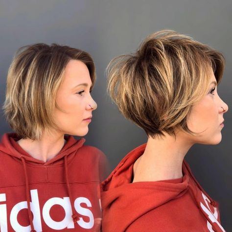 Modern Short Hairstyles, Asymmetrical Pixie, Cut Hairstyles, Mom Hairstyles, Pixie Bob, Short Hair Haircuts, Short Hair Styles Easy, Short Hair With Layers, Blonde Color