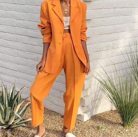 Orange Suit, Vintage Trousers, Business Dress, Outfit Look, Vintage Pants, Mode Inspo, Soft Grunge, 가을 패션, Suit Fashion