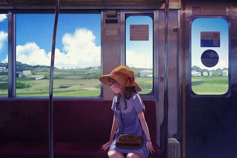 Training Wallpaper, Train Drawing, Train Illustration, Girl Train, Scene Drawing, Green To Blue, Hd Anime Wallpapers, Train Art, Self Portrait Poses